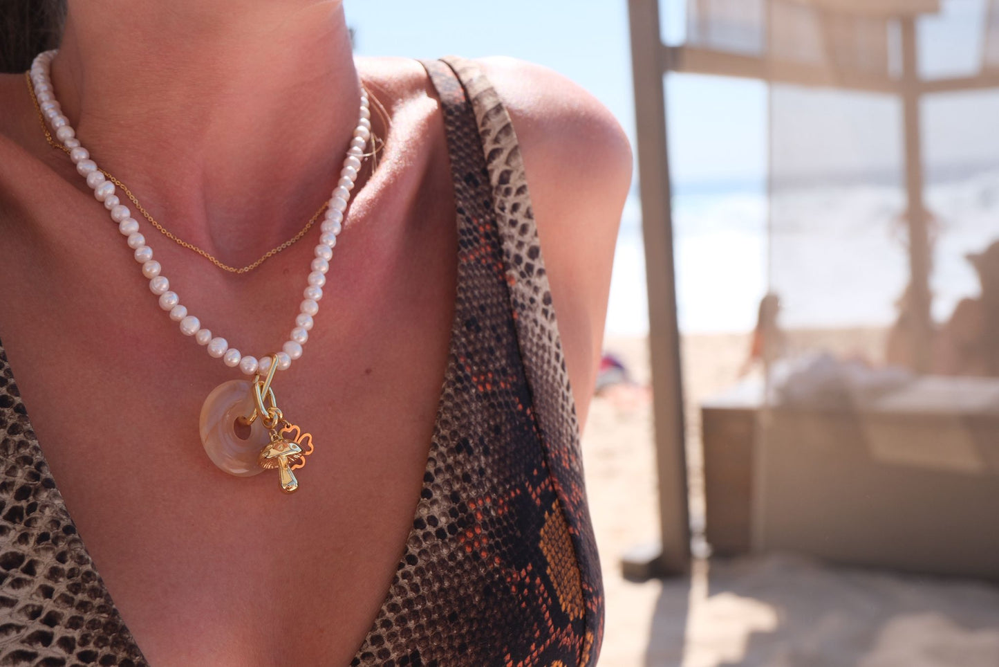 PEARL QUARTZ CHARMS Necklace