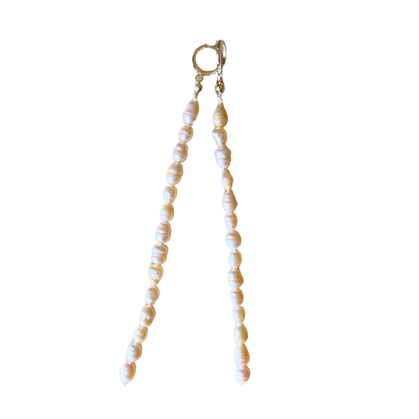 DANGLING PEARLS Earrings, silver