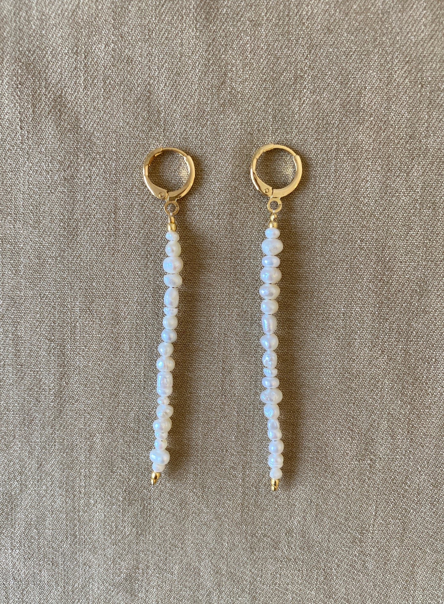 Earrings HANGING PEARLS, long