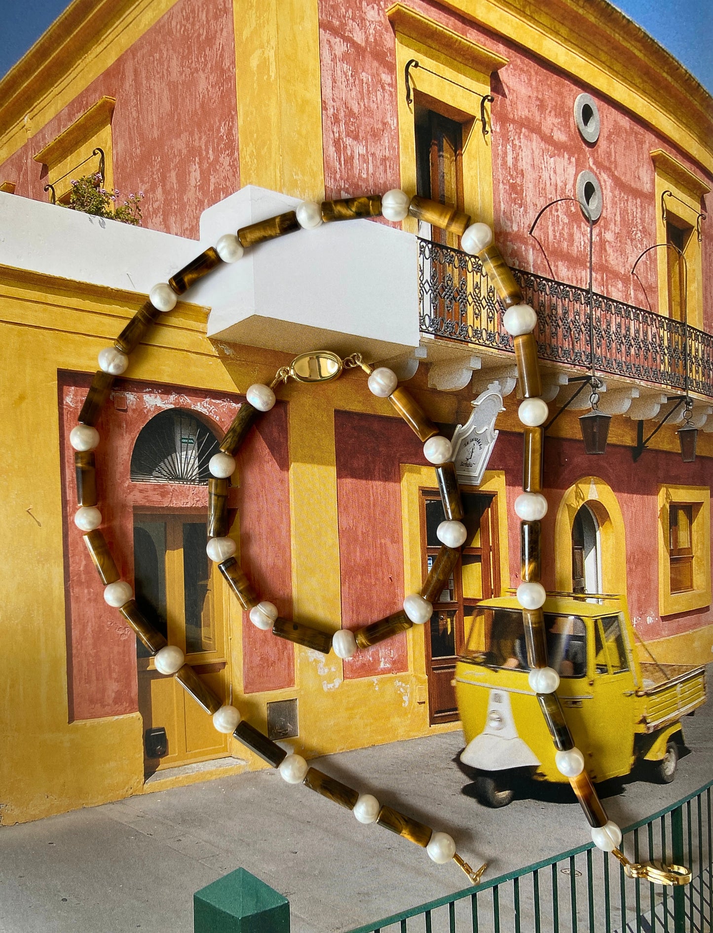 PEARL TIGER EYE MIKADO Bracelet