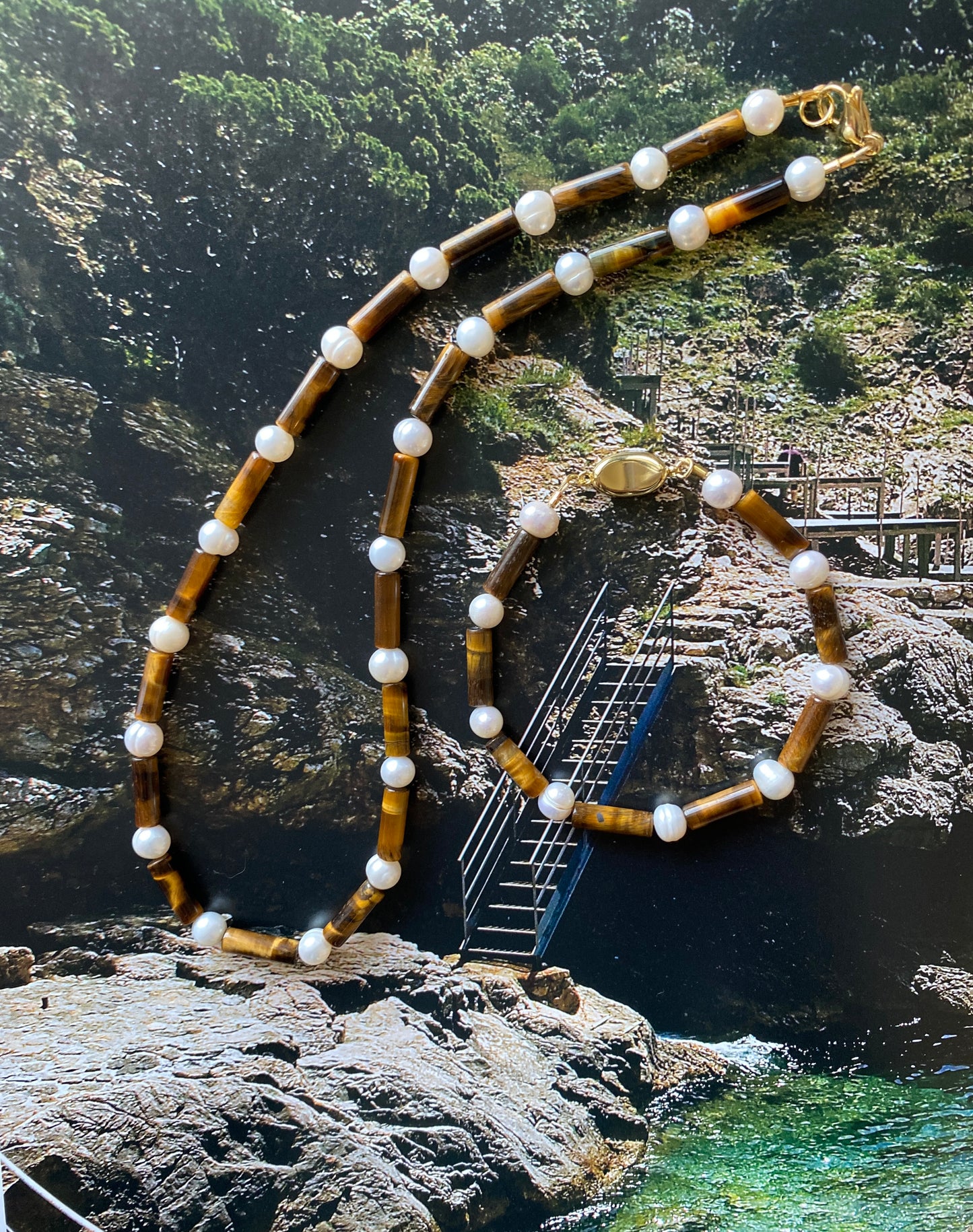 PEARL TIGER EYE MIKADO Bracelet