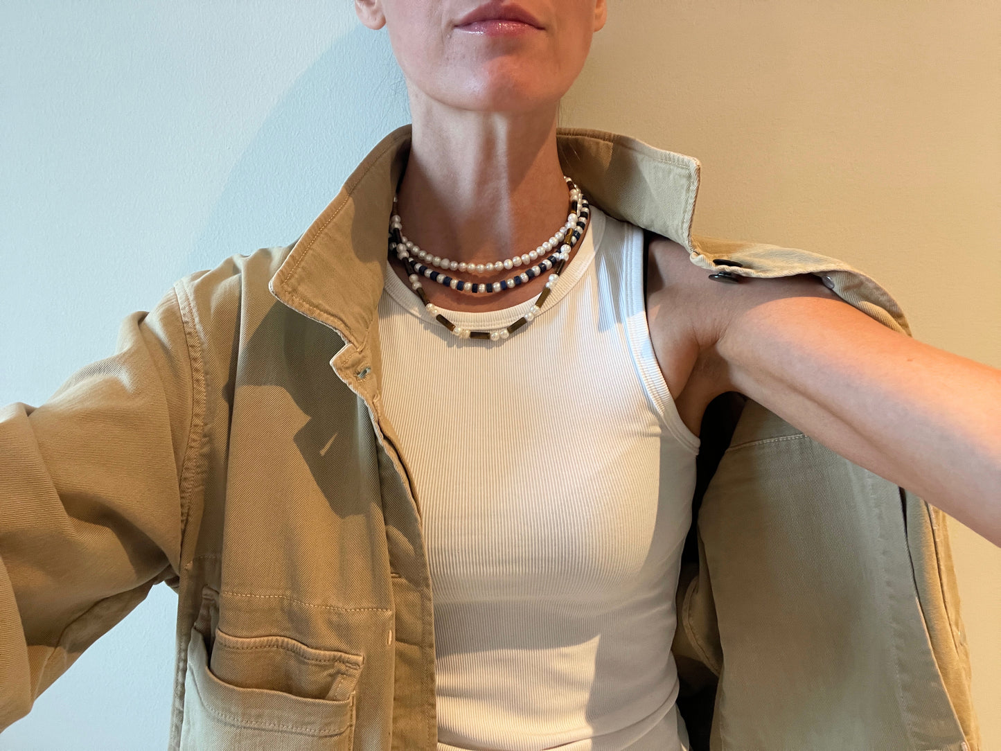 PEARL TIGER EYE MIKADO Necklace