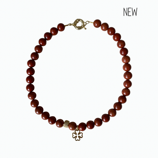 Necklace RED JASPER, bold