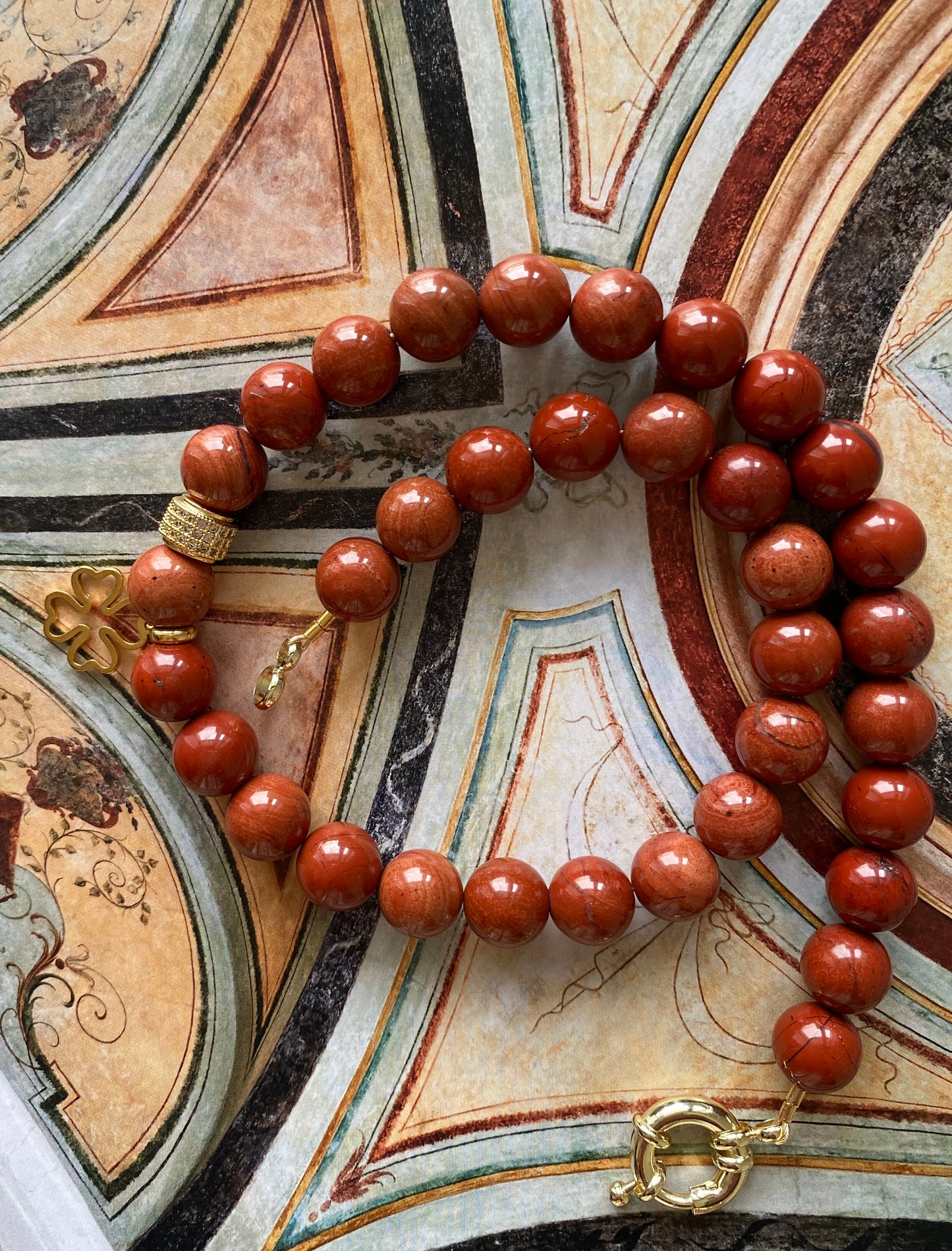 Necklace RED JASPER, bold