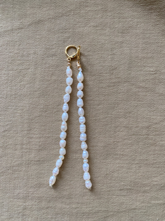 Earrings DANGLING PEARLS, long