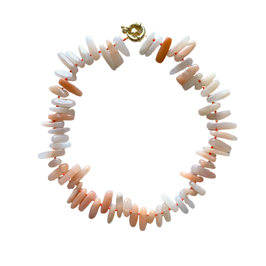 ROSE QUARTZ TEARDROP Gemstone Necklace