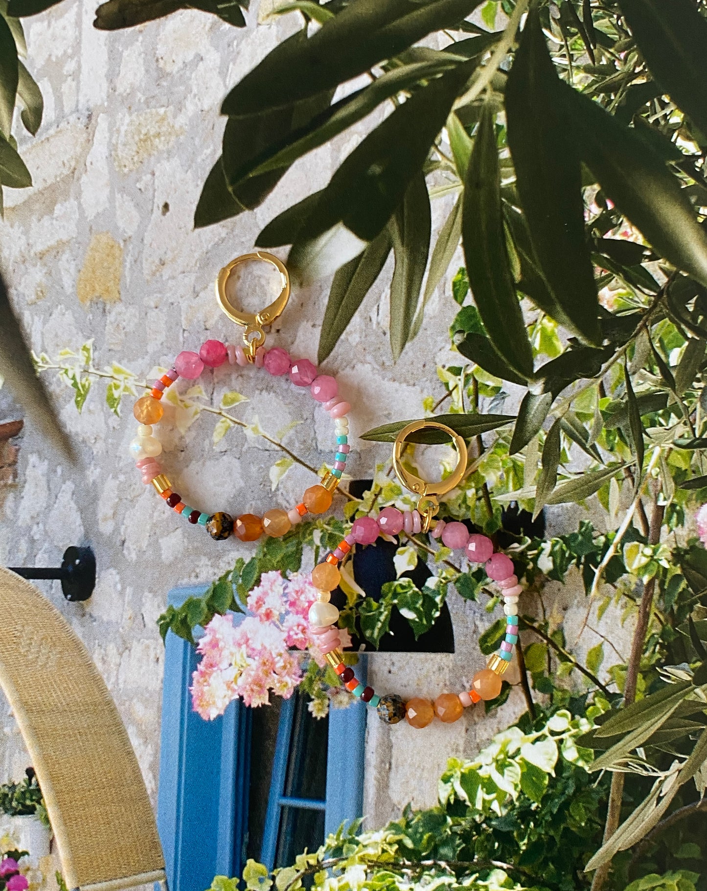 Earrings LOVE HOOP Gemstones