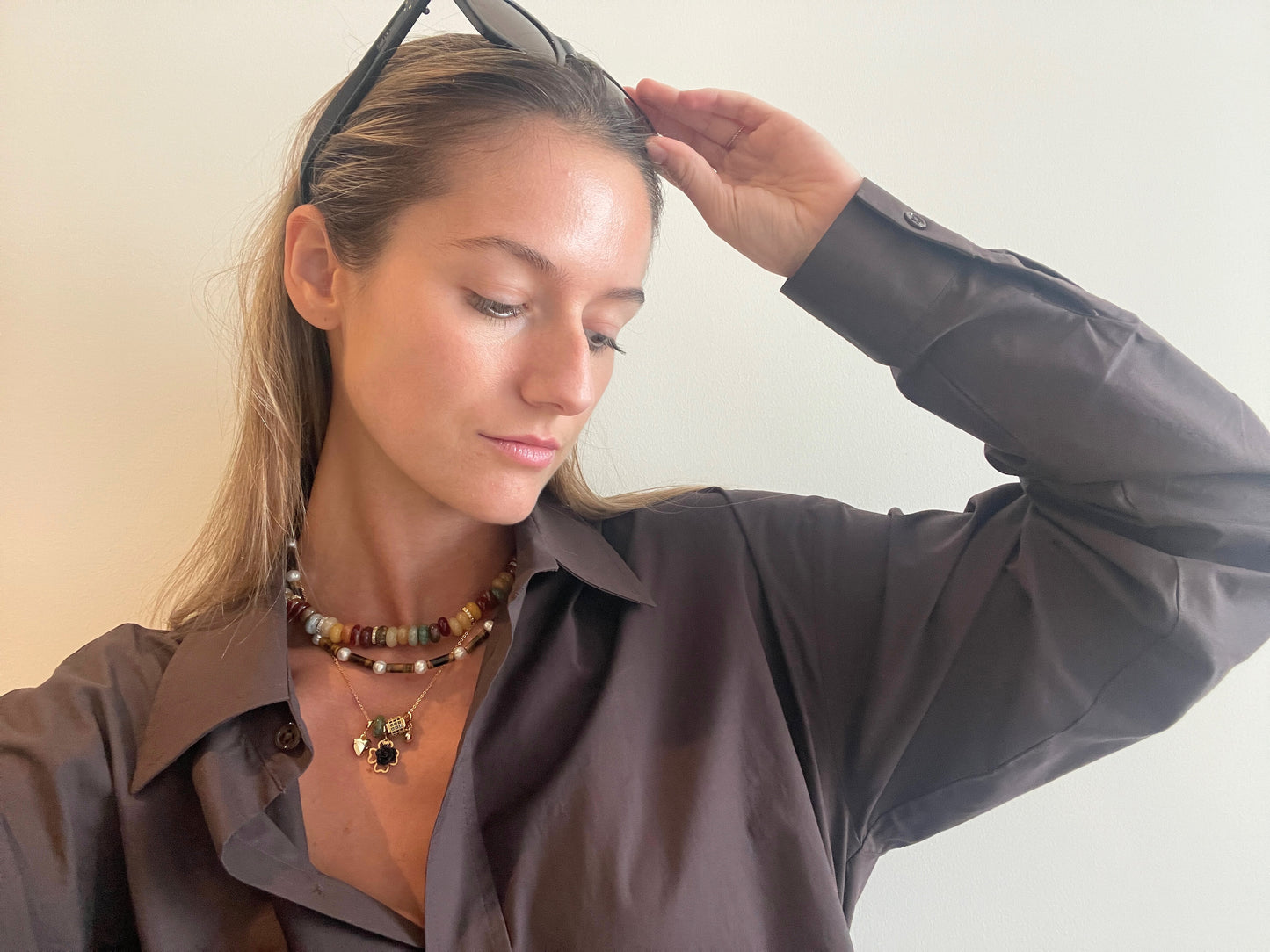 HAPPY CHARMS AGATE Necklace, green