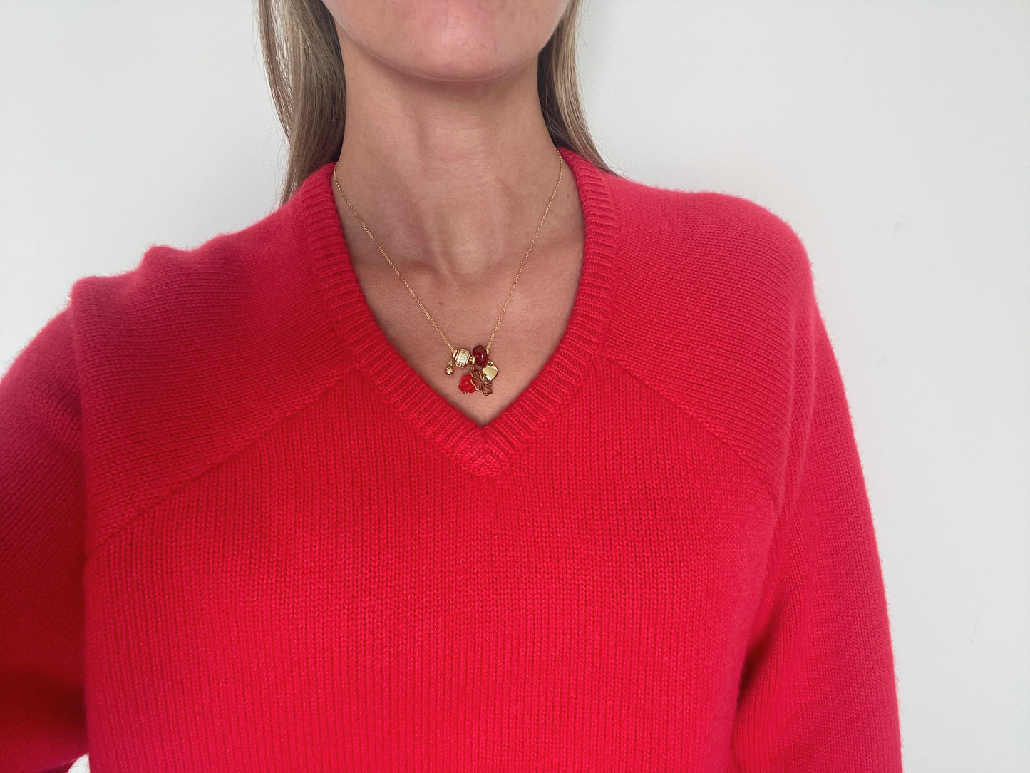 HAPPY CHARMS AGATE Necklace, red