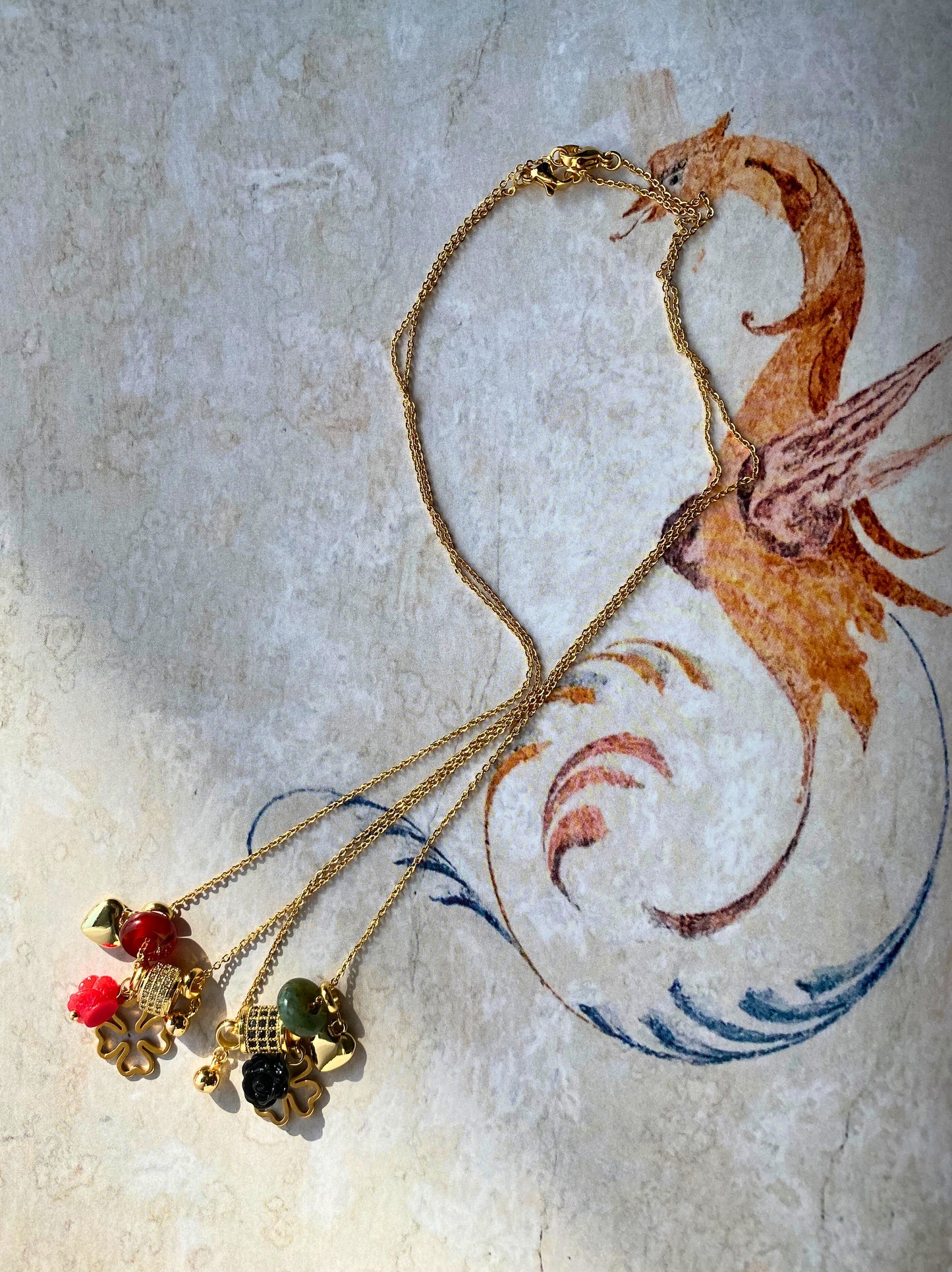 HAPPY CHARMS AGATE Necklace, green