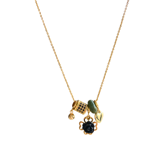 HAPPY CHARMS AGATE Necklace, green