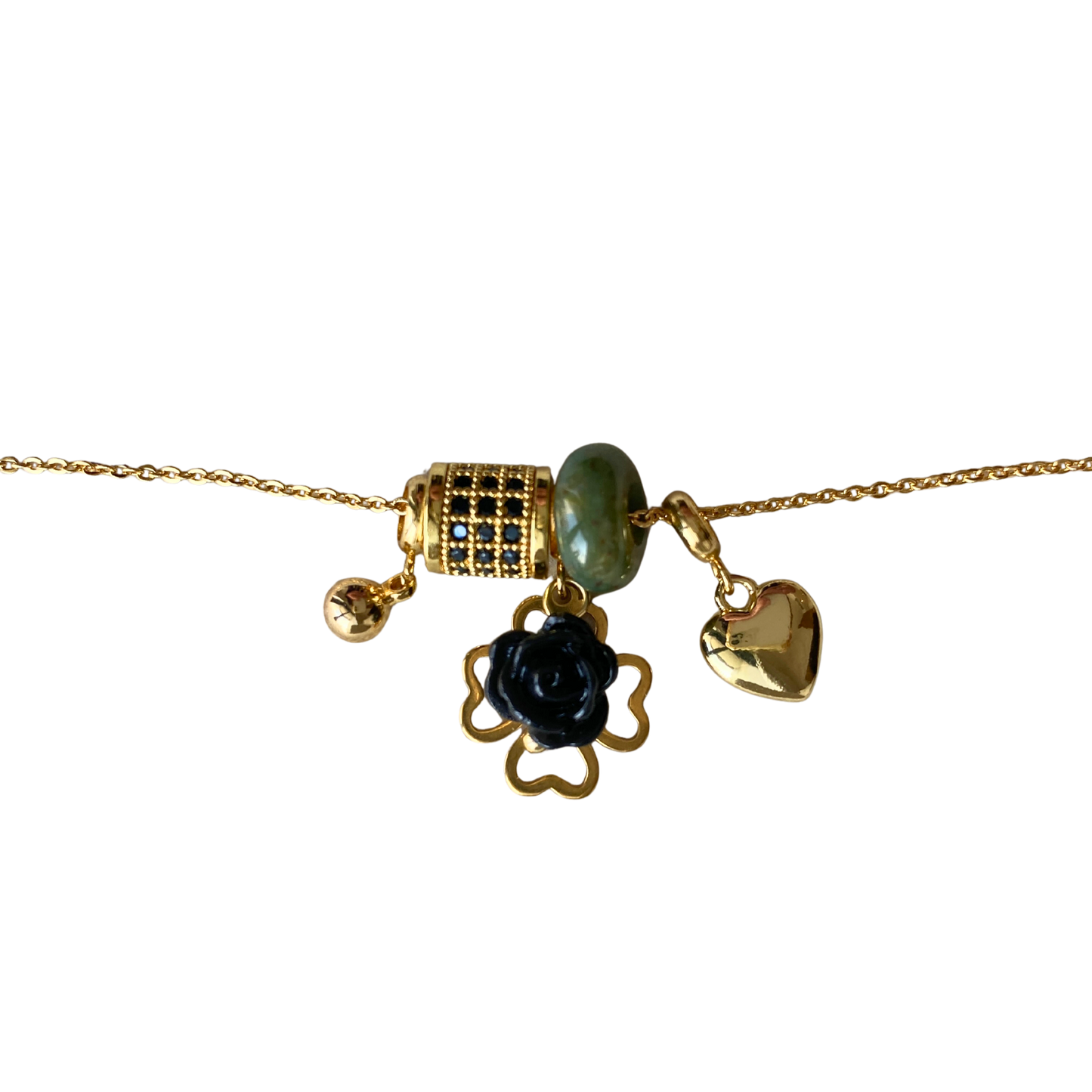 HAPPY CHARMS AGATE Necklace, green