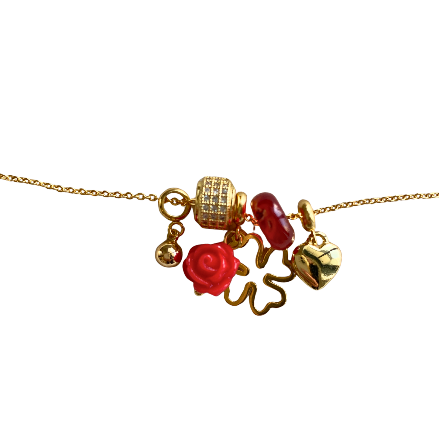 HAPPY CHARMS AGATE Necklace, red