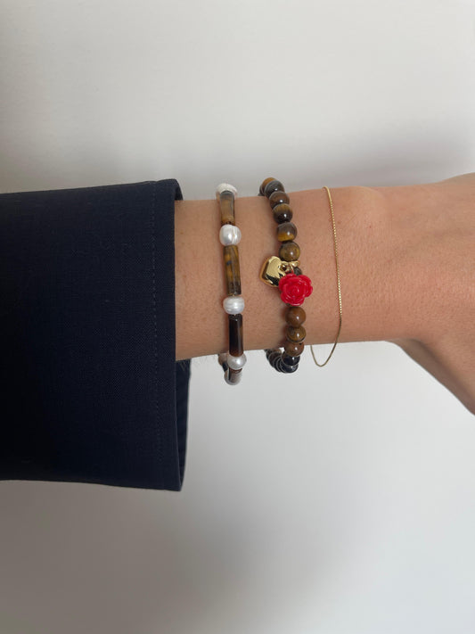 PEARL TIGER EYE MIKADO Bracelet