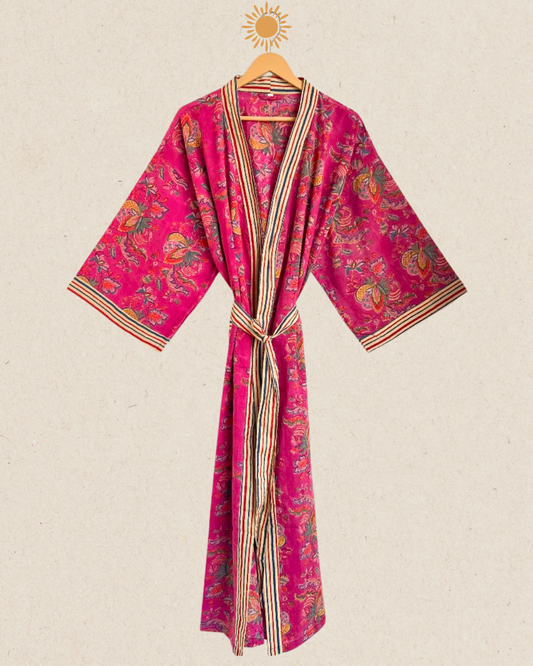 KIMONO FLORAL fuchsia