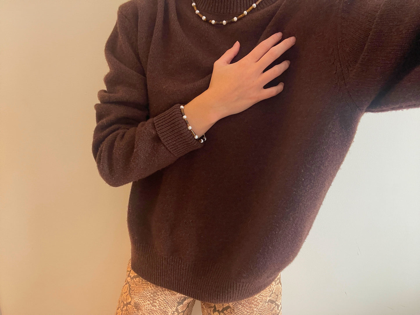 PEARL TIGER EYE MIKADO Bracelet