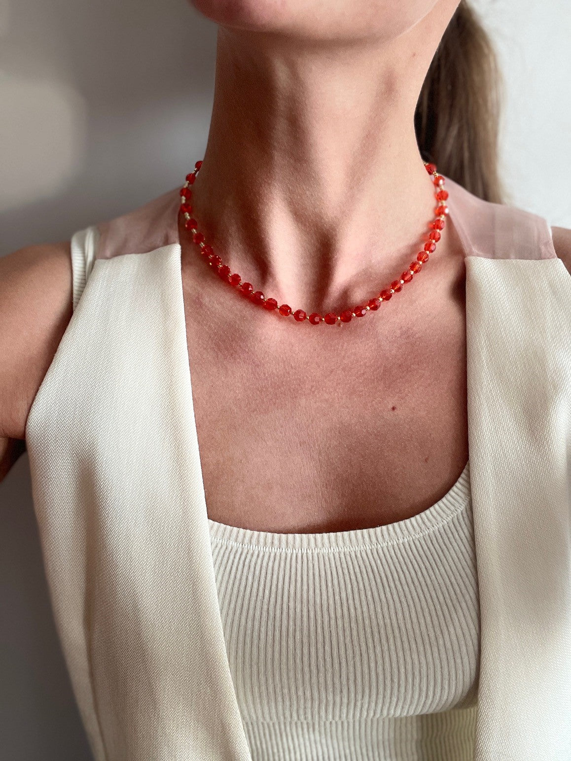 Necklace Crystal ST TROPEZ, Hyacinth Orange