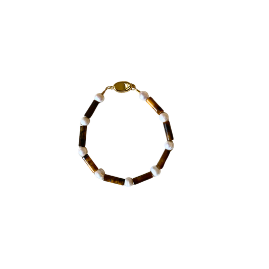 PEARL TIGER EYE MIKADO Bracelet