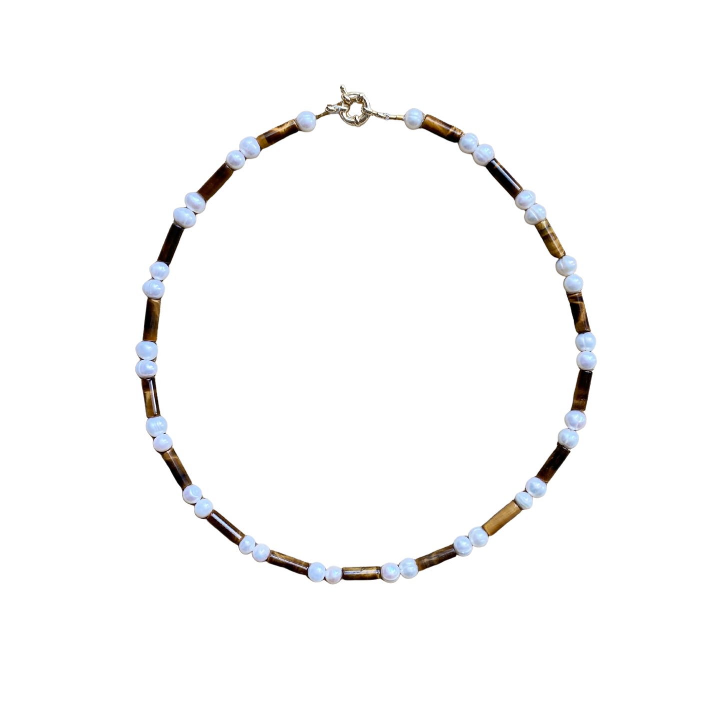 PEARL TIGER EYE MIKADO Necklace