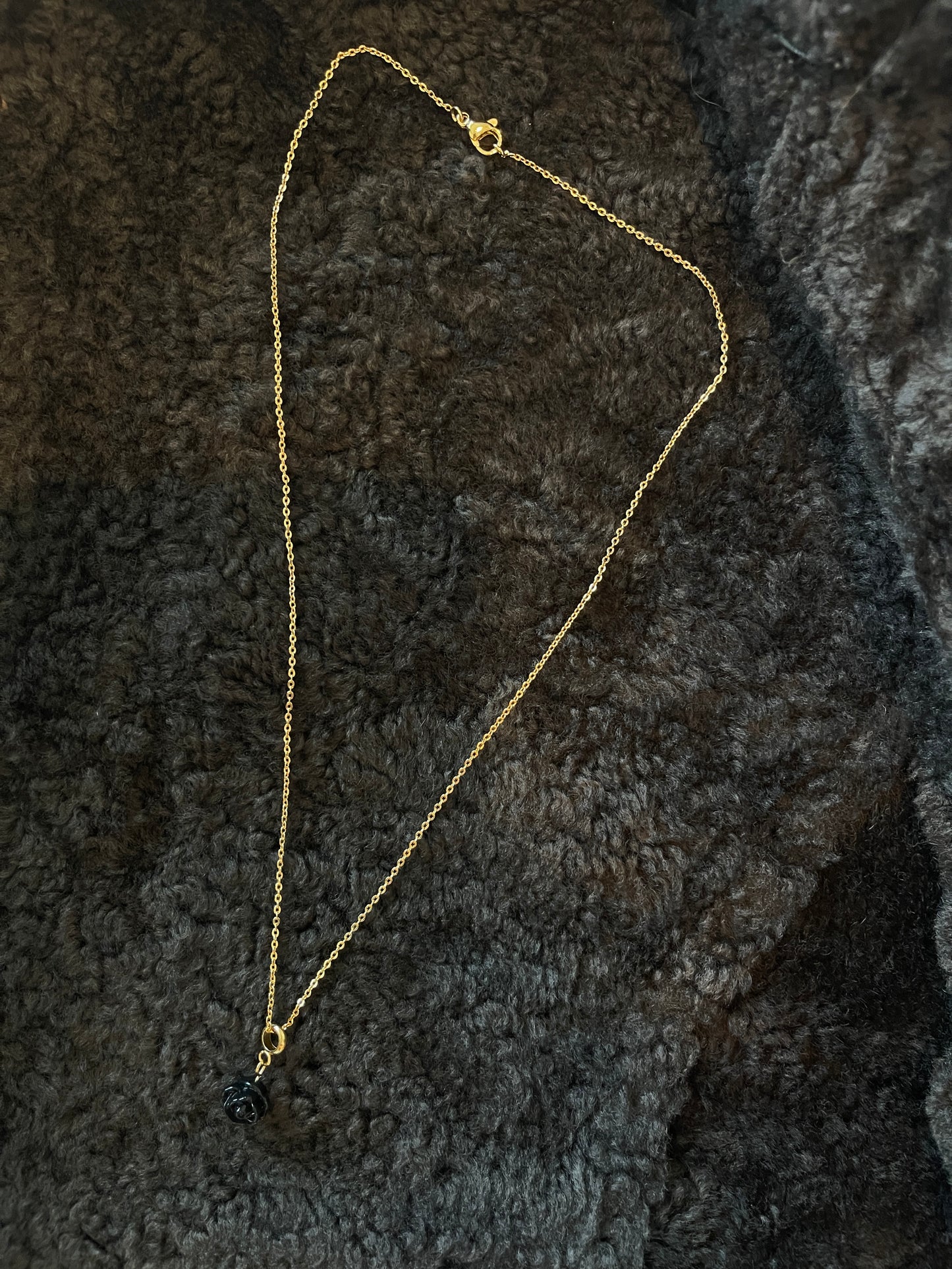 BLACK ROSE CHARM Necklace