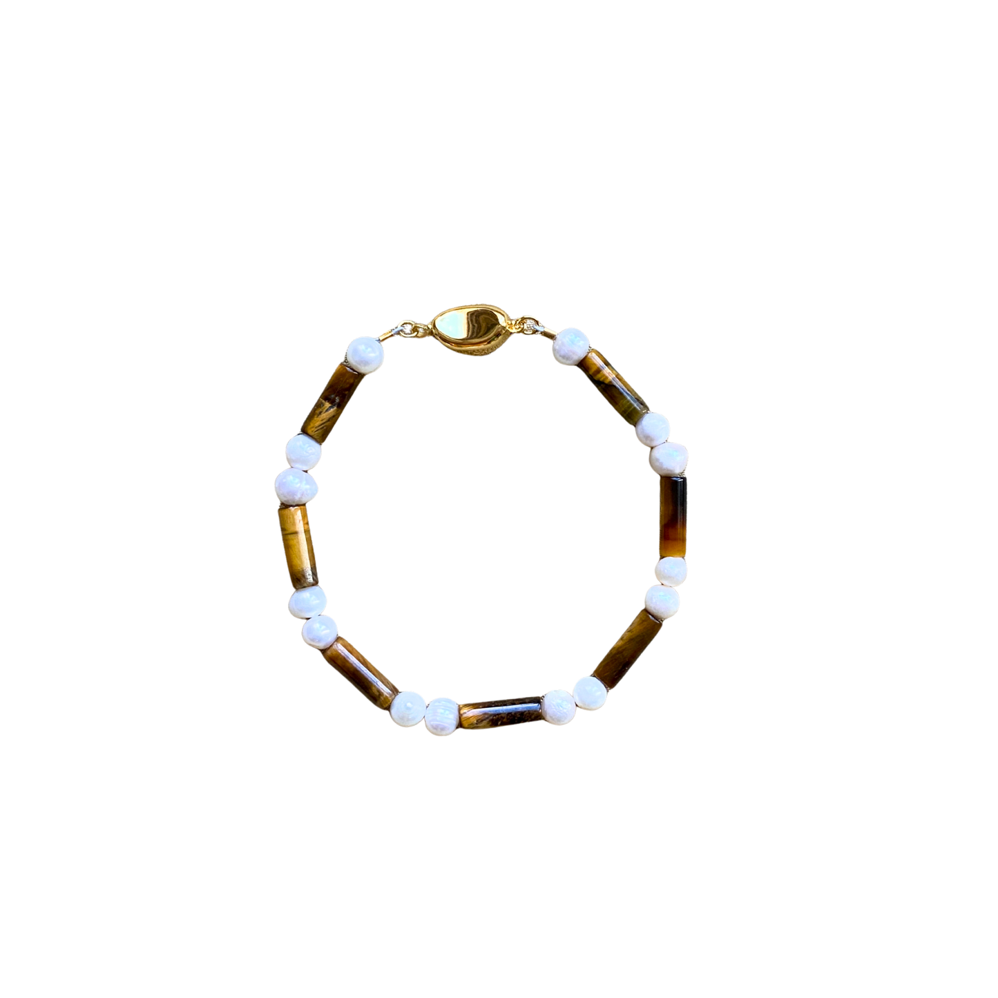 PEARL TIGER EYE MIKADO Bracelet